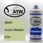 Preview: BMW, Arctic Metallic, A34: 400ml Sprühdose, von ATW Autoteile West.